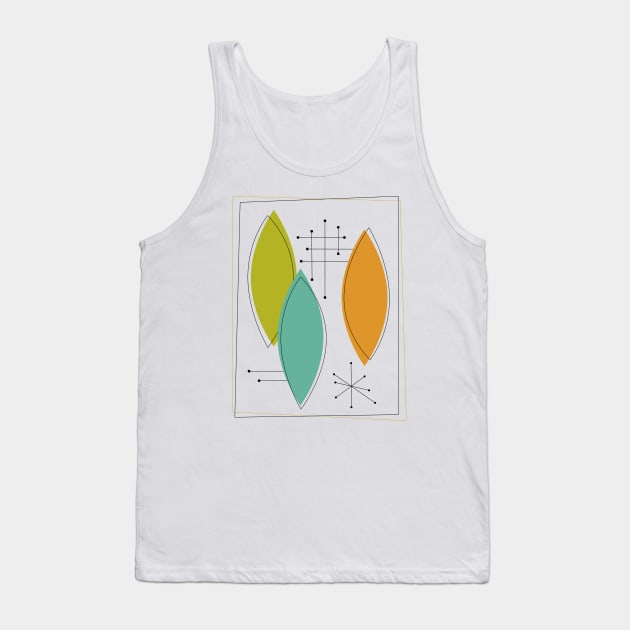 Retro Geometric Ornaments Mid Century Tank Top by OrchardBerry